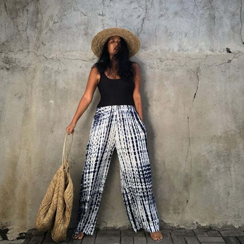 Tie Dye Yoga Elastic Waist Breathable Pants