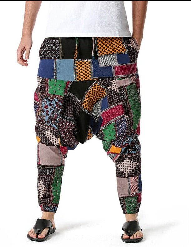 Casual Cotton Yoga Drop Crotch Joggers Sweatpants-Small Size