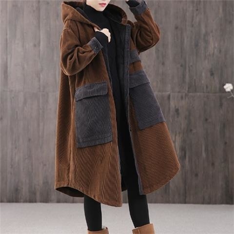 Autumn Hooded Corduroy Jacket