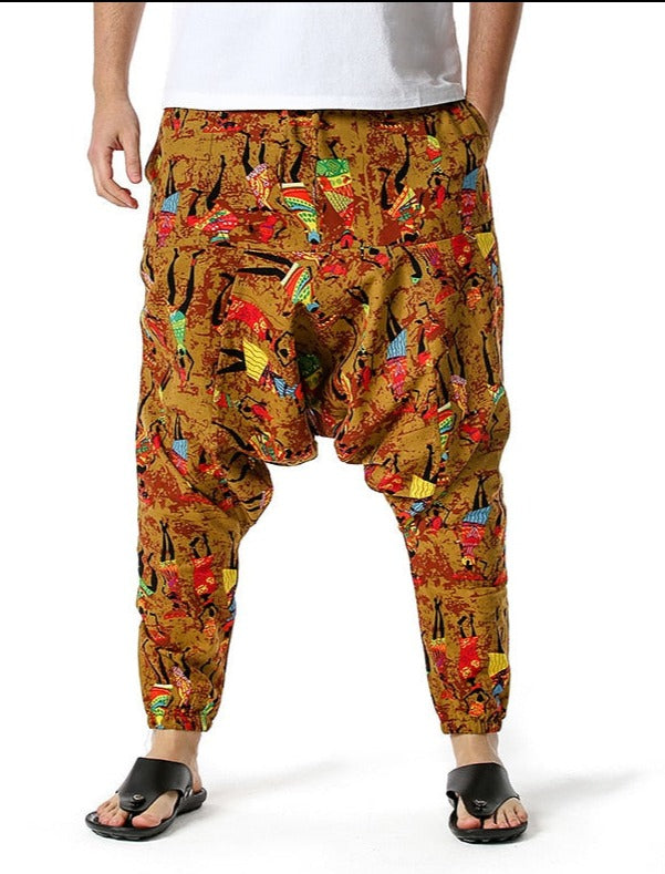 Casual Cotton Yoga Drop Crotch Joggers Sweatpants-Small Size