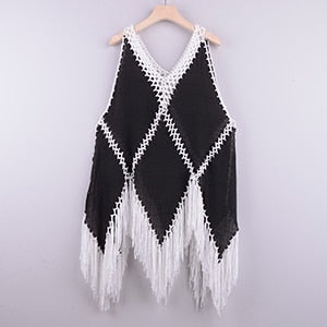 Sexy Mesh Knitted Tunic Swimsuit Cover-Up Dress