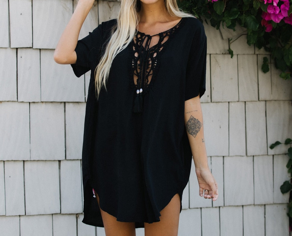 Colorful Knitted Lace-up Kimono Bathing Suit Cover Up Robe