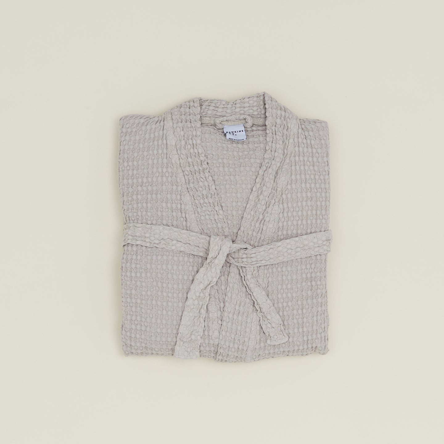 Simple Waffle Bathrobe - Light Grey