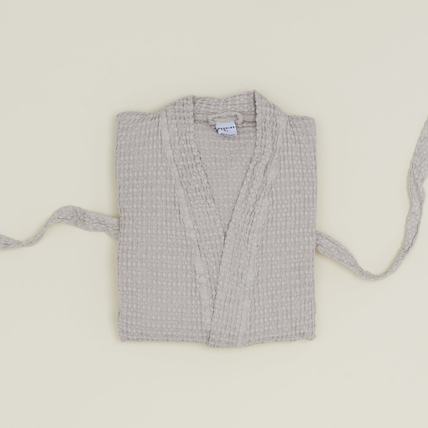 Simple Waffle Bathrobe - Light Grey