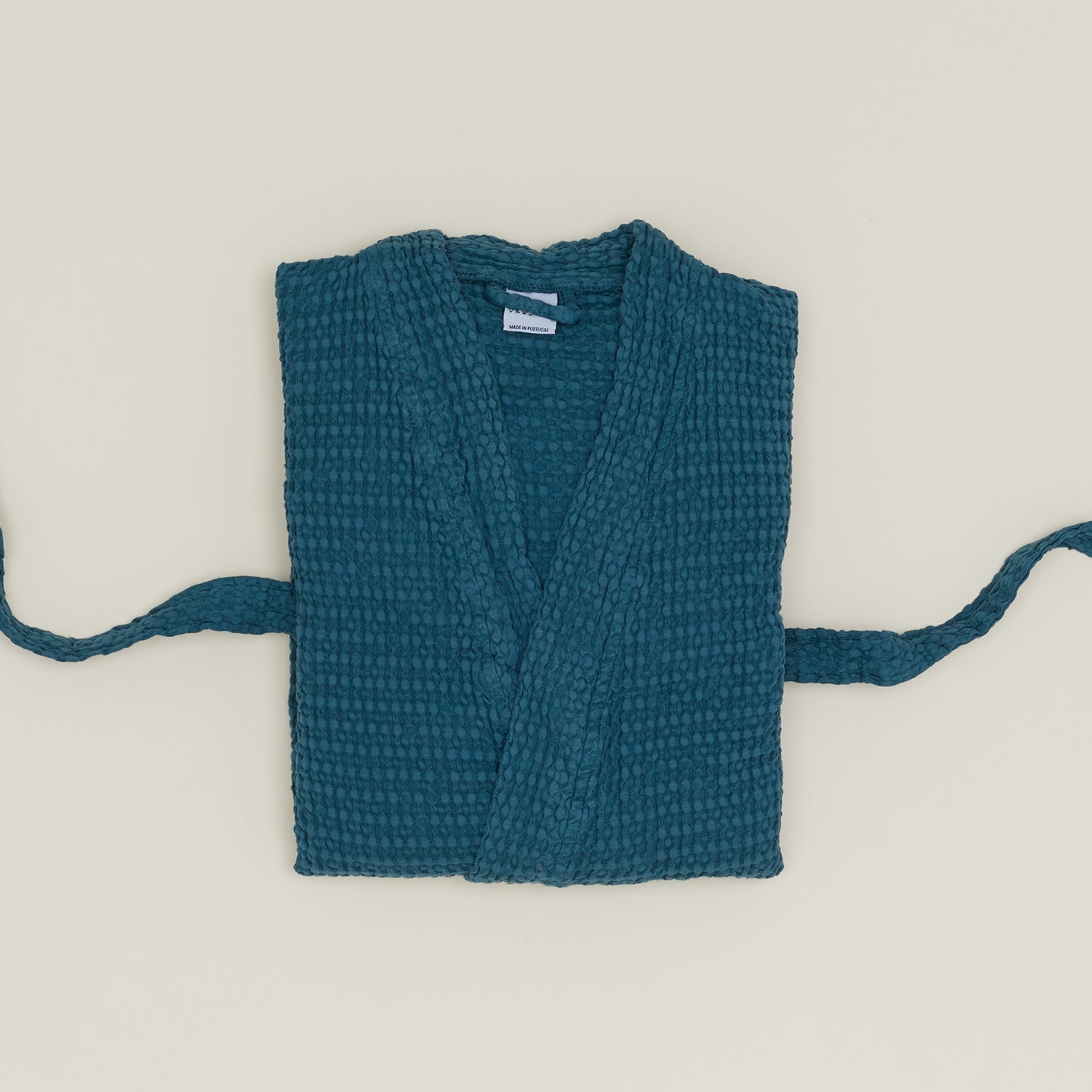 Simple Waffle Bathrobe - Peacock