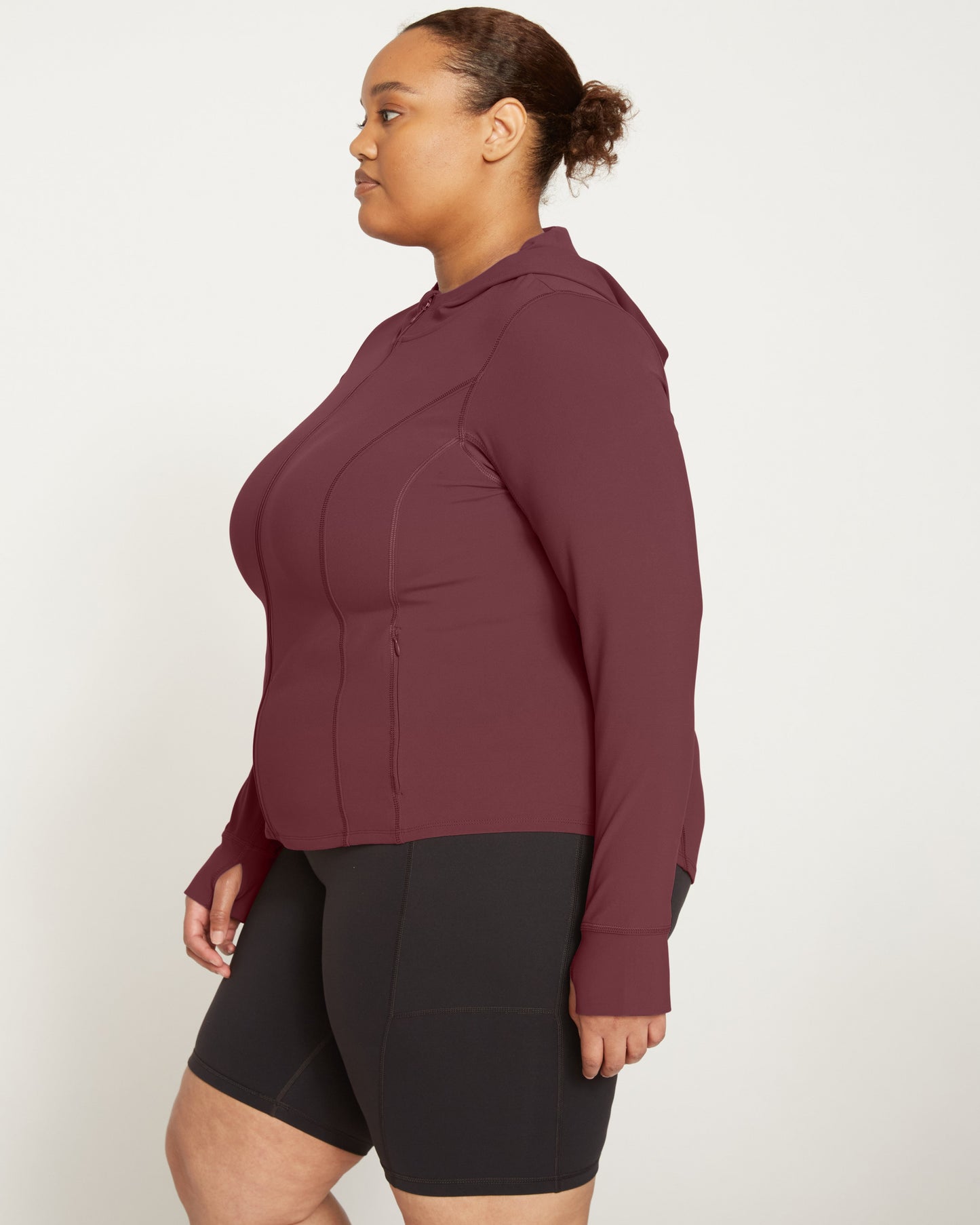 Next-to-Naked Hooded Zip Jacket - Black Cherry