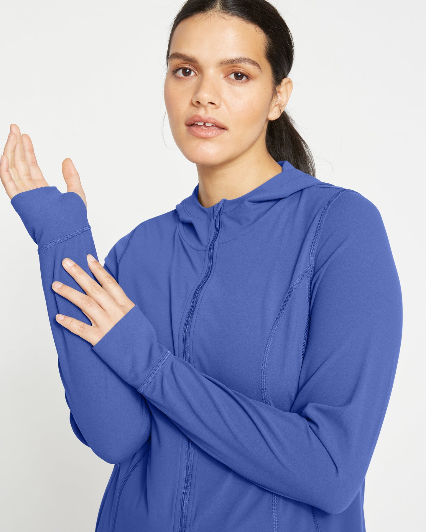Next-to-Naked Hooded Zip Jacket - Rich Cobalt
