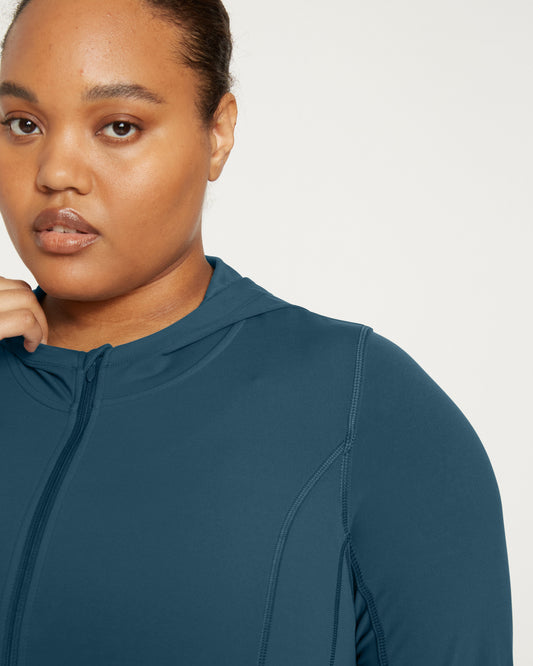 Next-to-Naked Hooded Zip Jacket - Deep Sea