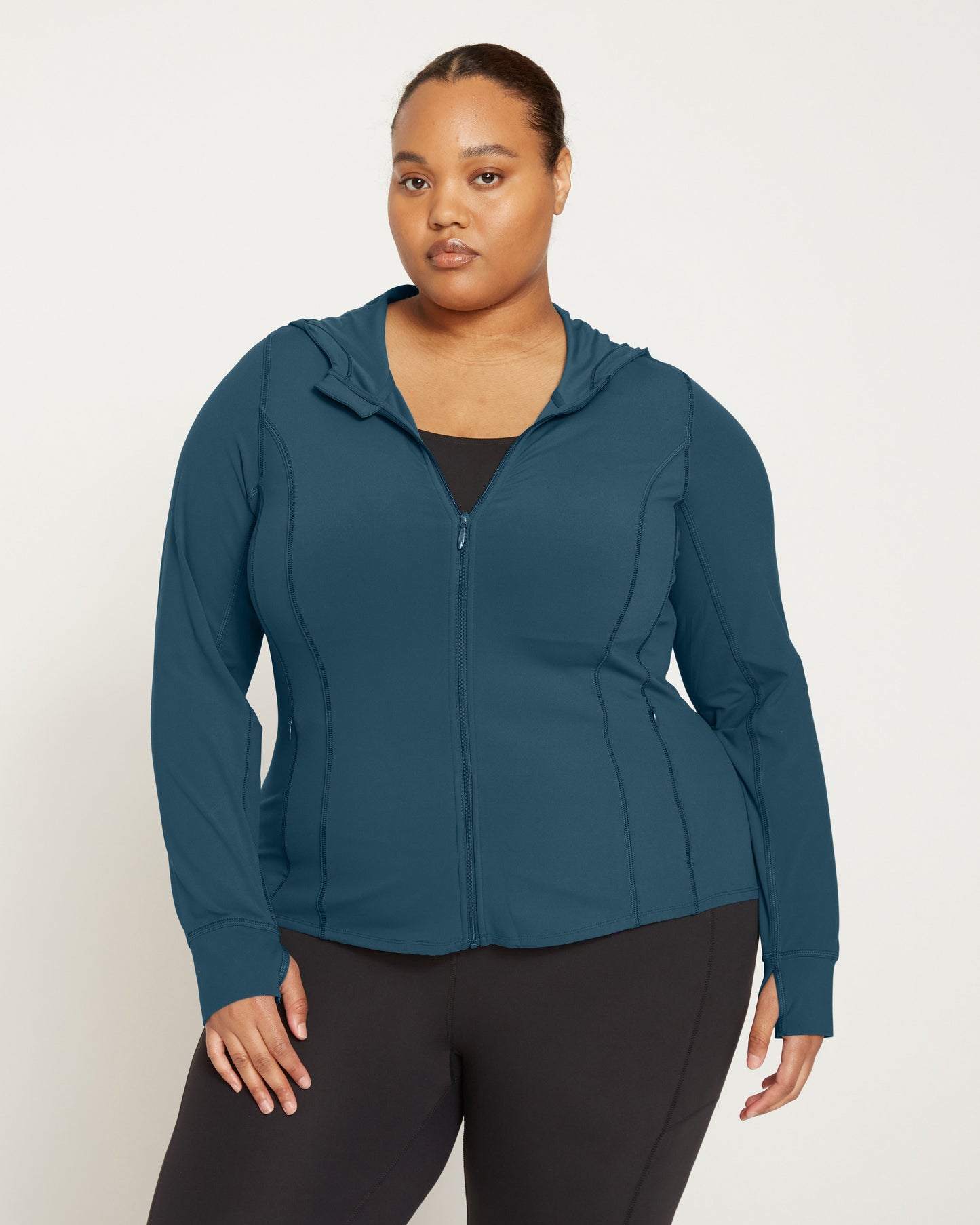 Next-to-Naked Hooded Zip Jacket - Deep Sea