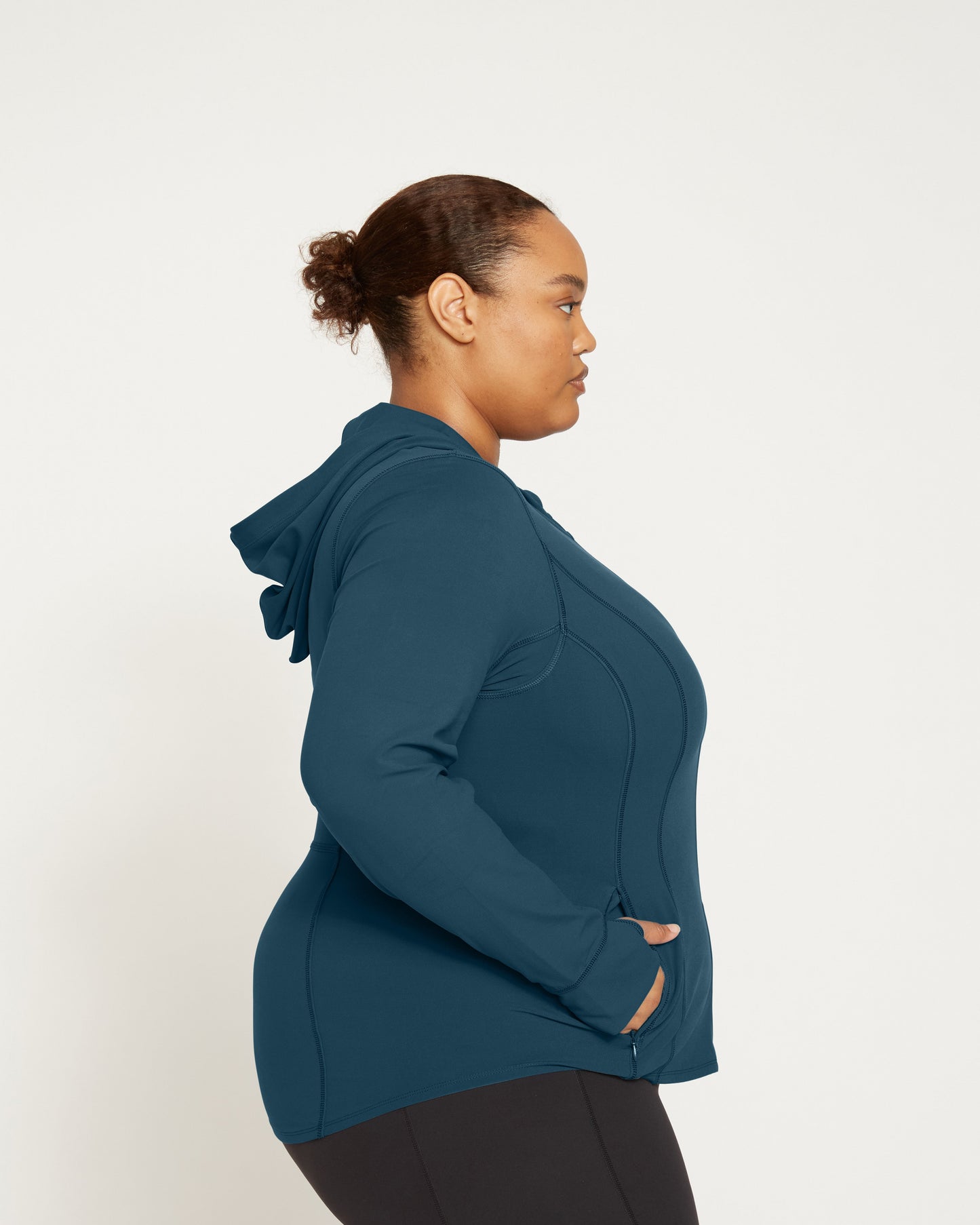 Next-to-Naked Hooded Zip Jacket - Deep Sea