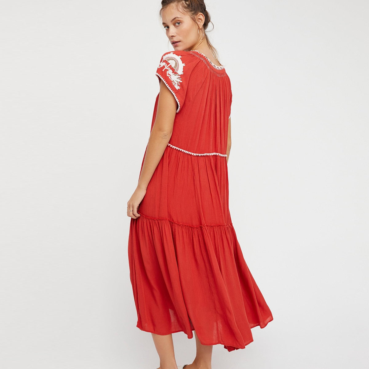 Tassel V-Neck Maxi Dress
