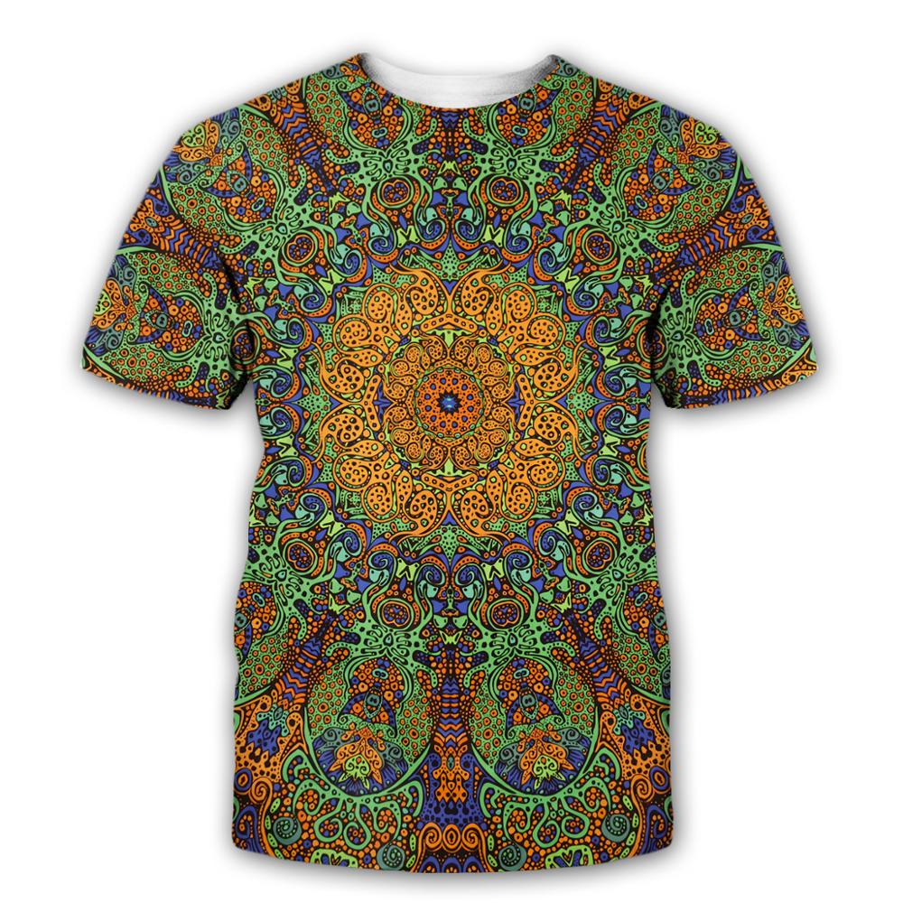 3D Trippy Streetwear Glow in the Dark T shirt - Asian size XL