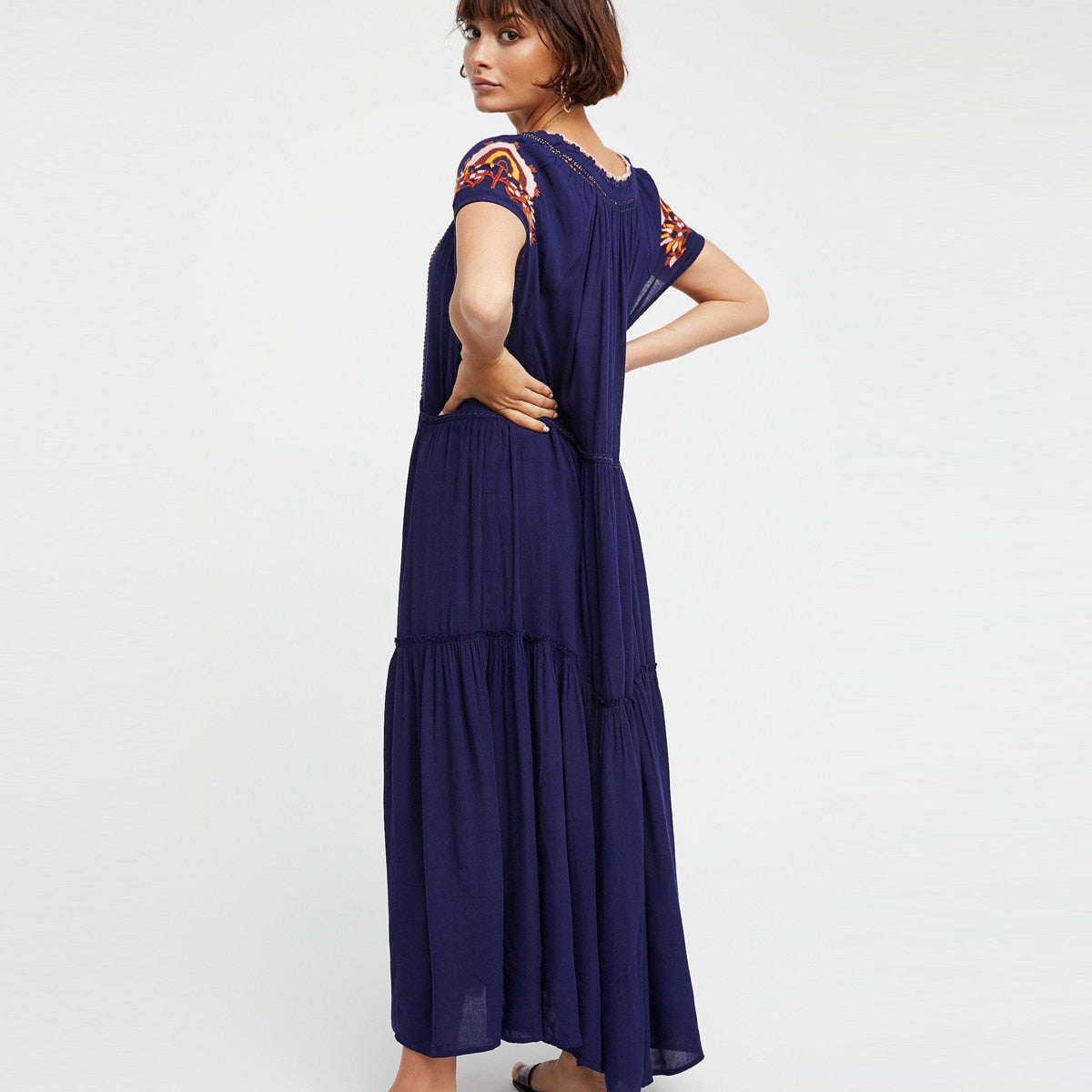 Tassel V-Neck Maxi Dress