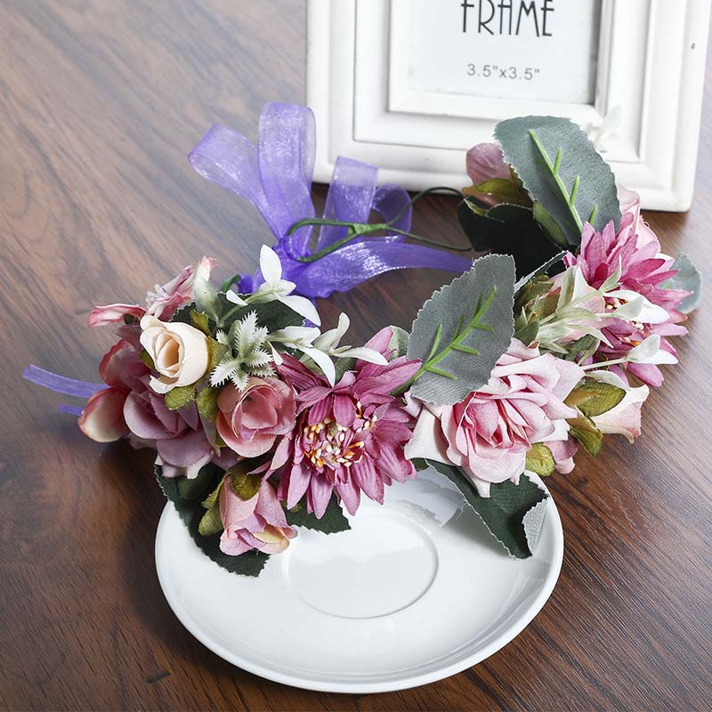 Boho Handmade Garland Flowers Wreath Headdress