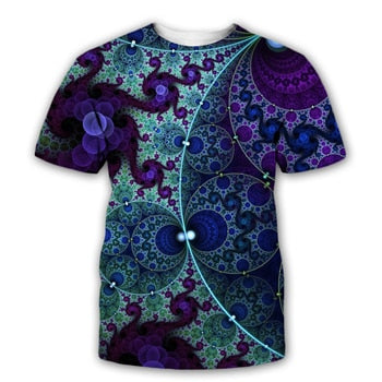 3D Trippy Streetwear Glow in the Dark T shirt - Asian size M