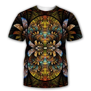 3D Trippy Streetwear Glow in the Dark T shirt - size Asian size S