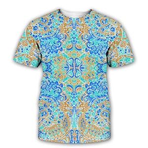 3D Trippy Streetwear Glow in the Dark T shirt - size Asian size S
