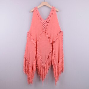 Sexy Mesh Knitted Tunic Swimsuit Cover-Up Dress