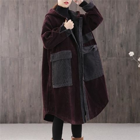 Autumn Hooded Corduroy Jacket