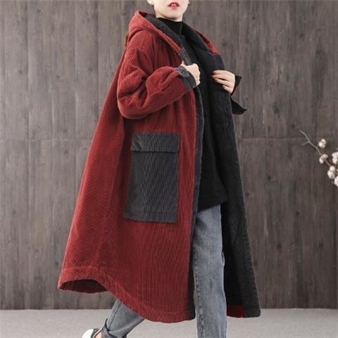 Autumn Hooded Corduroy Jacket