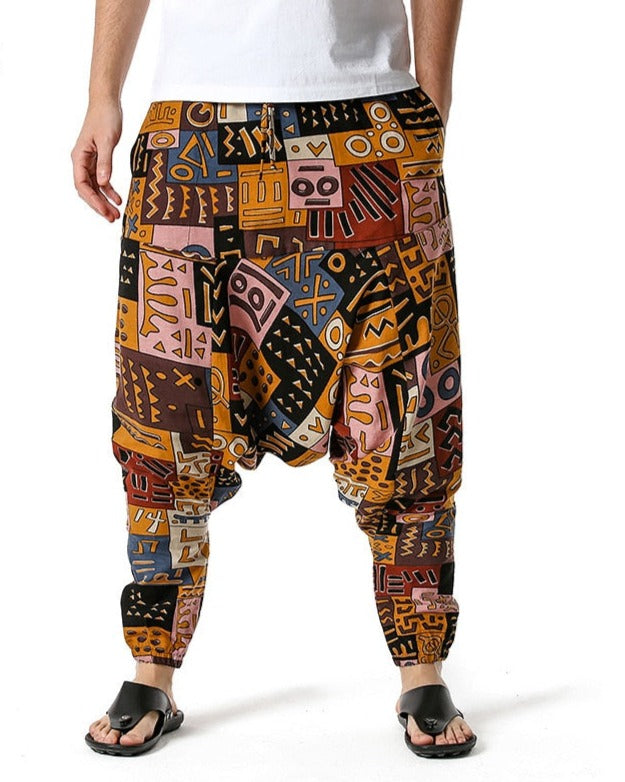 Casual Cotton Yoga Drop Crotch Joggers Sweatpants-Small Size