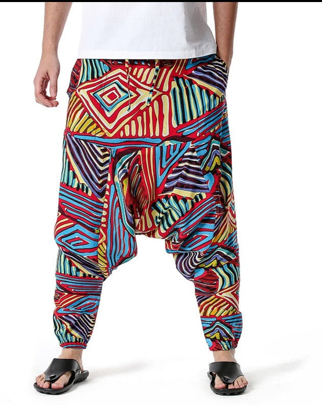 Casual Cotton Yoga Drop Crotch Joggers Sweatpants-Small Size