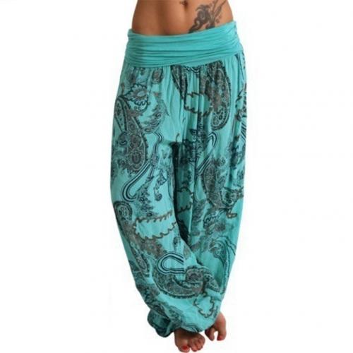 Boho Paisley Print Ankle Tied Baggy Loose Trousers