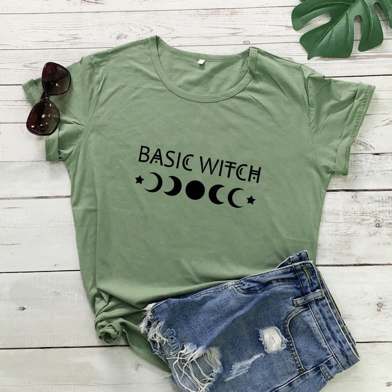 Basic Witch Moon Phases Graphic T-shirt