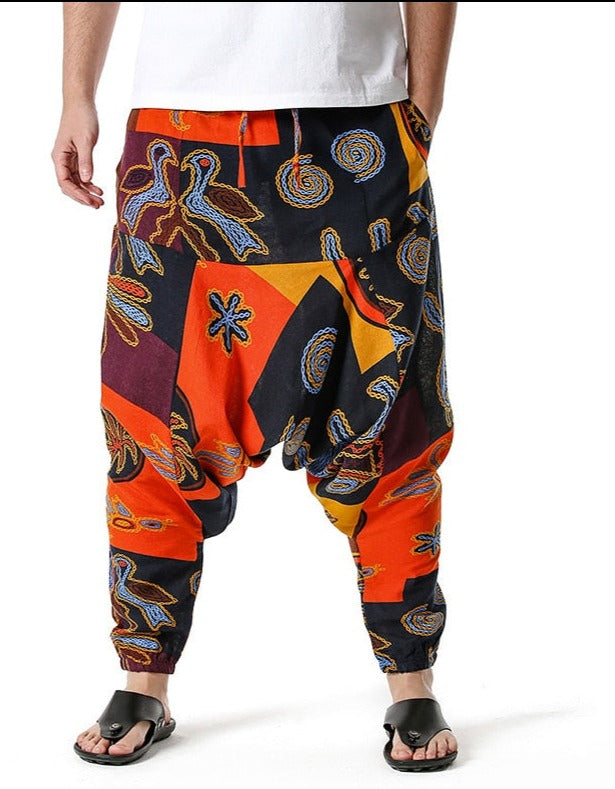 Casual Cotton Yoga Drop Crotch Joggers Sweatpants-Small Size