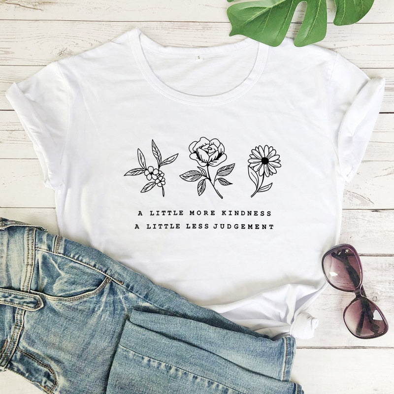 Vintage Flower Botanical Eco Slogan Tshirt