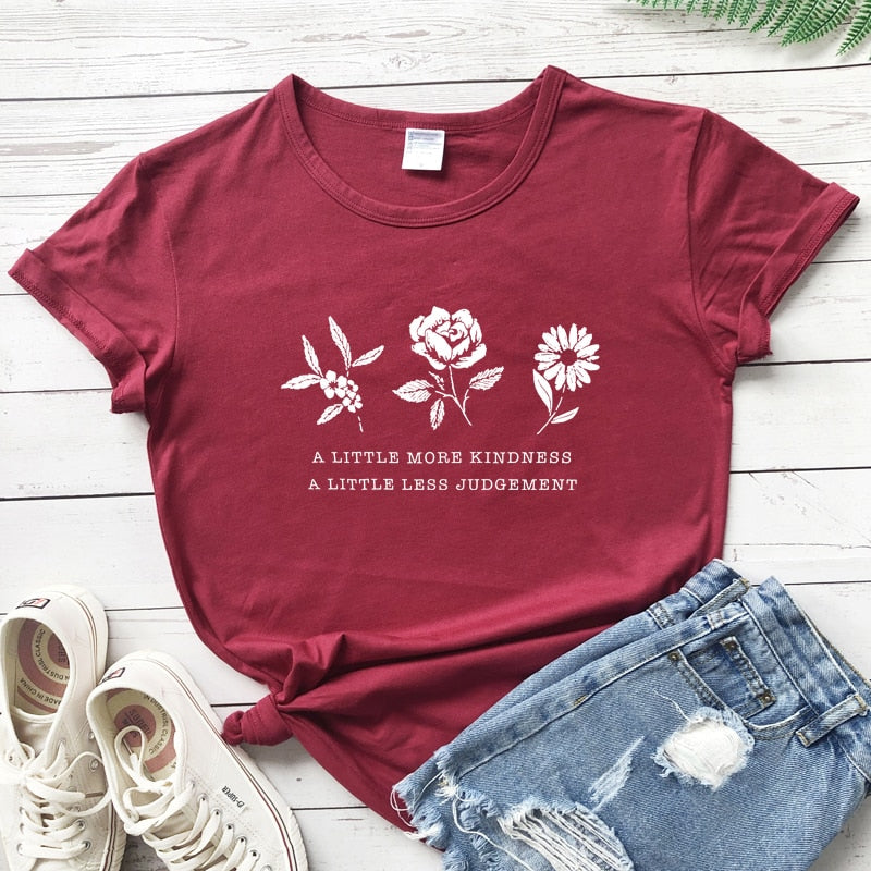 Vintage Flower Botanical Eco Slogan Tshirt