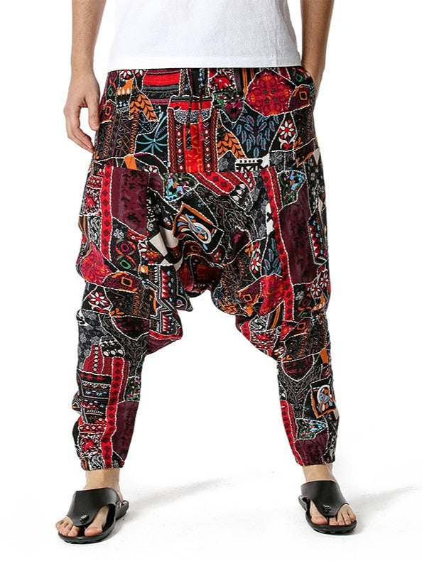 Casual Cotton Yoga Drop Crotch Joggers Sweatpants-Small Size