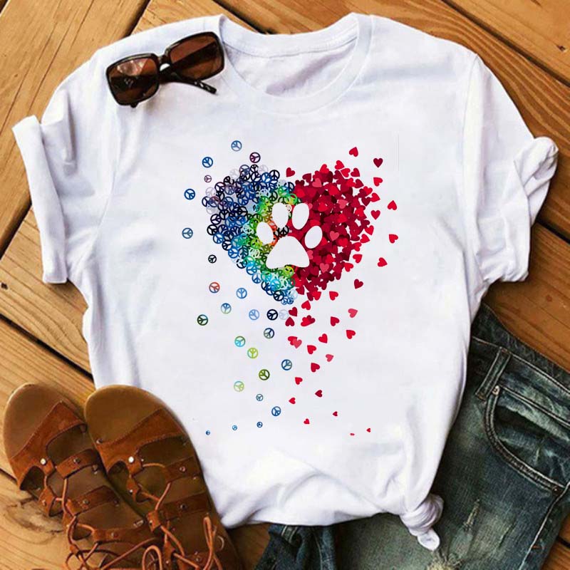 Dogs Paws, Peace & Love T-shirt