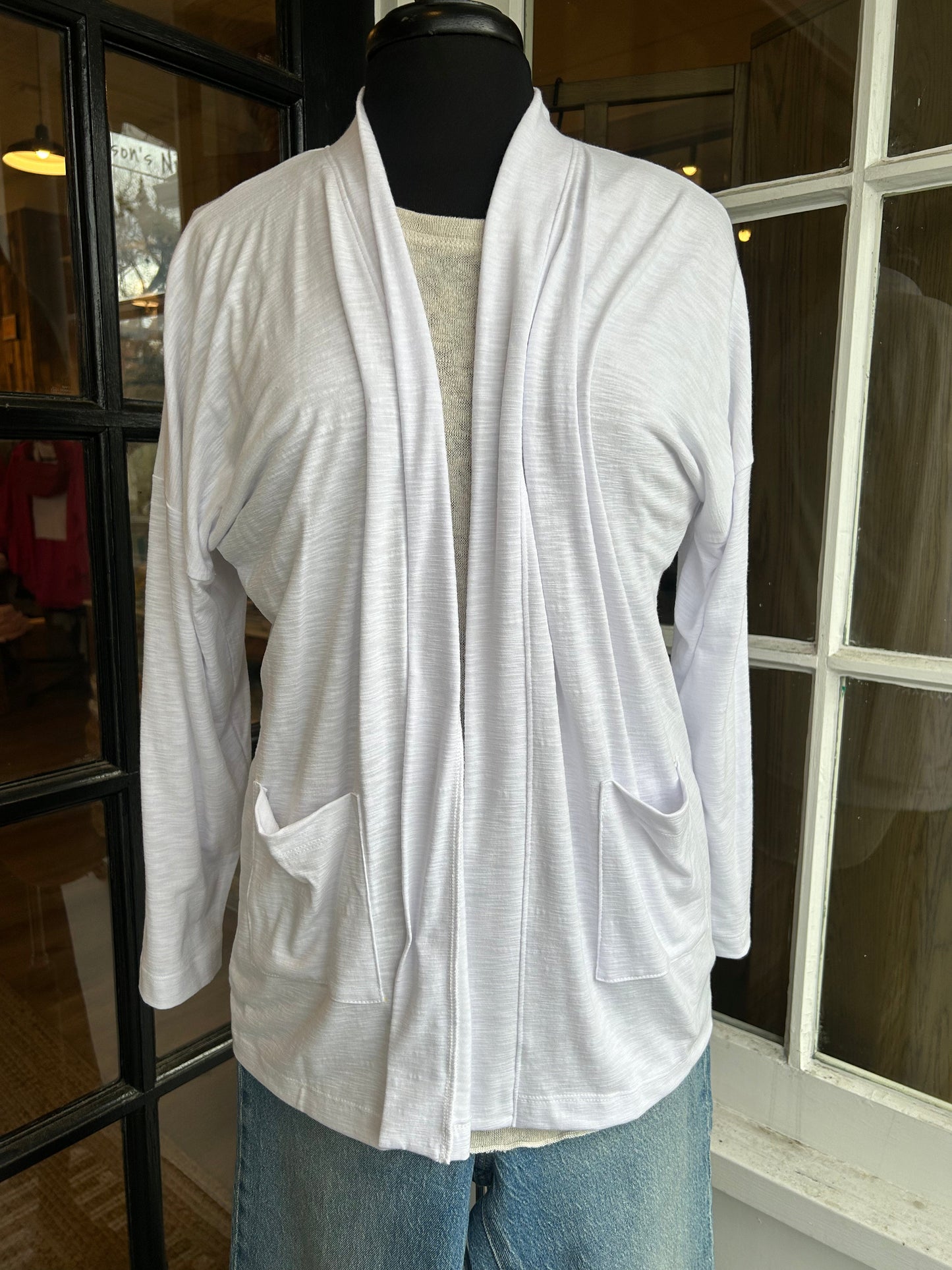 Farina Open Cardigan in White