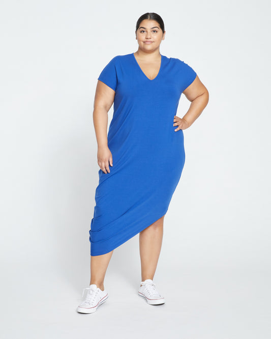 Iconic Geneva V-Neck Dress - Lapis