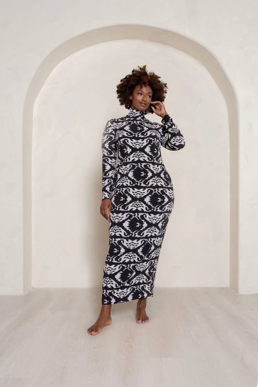 (Sample) Tribal Print Cocoon Dress- JIBRI