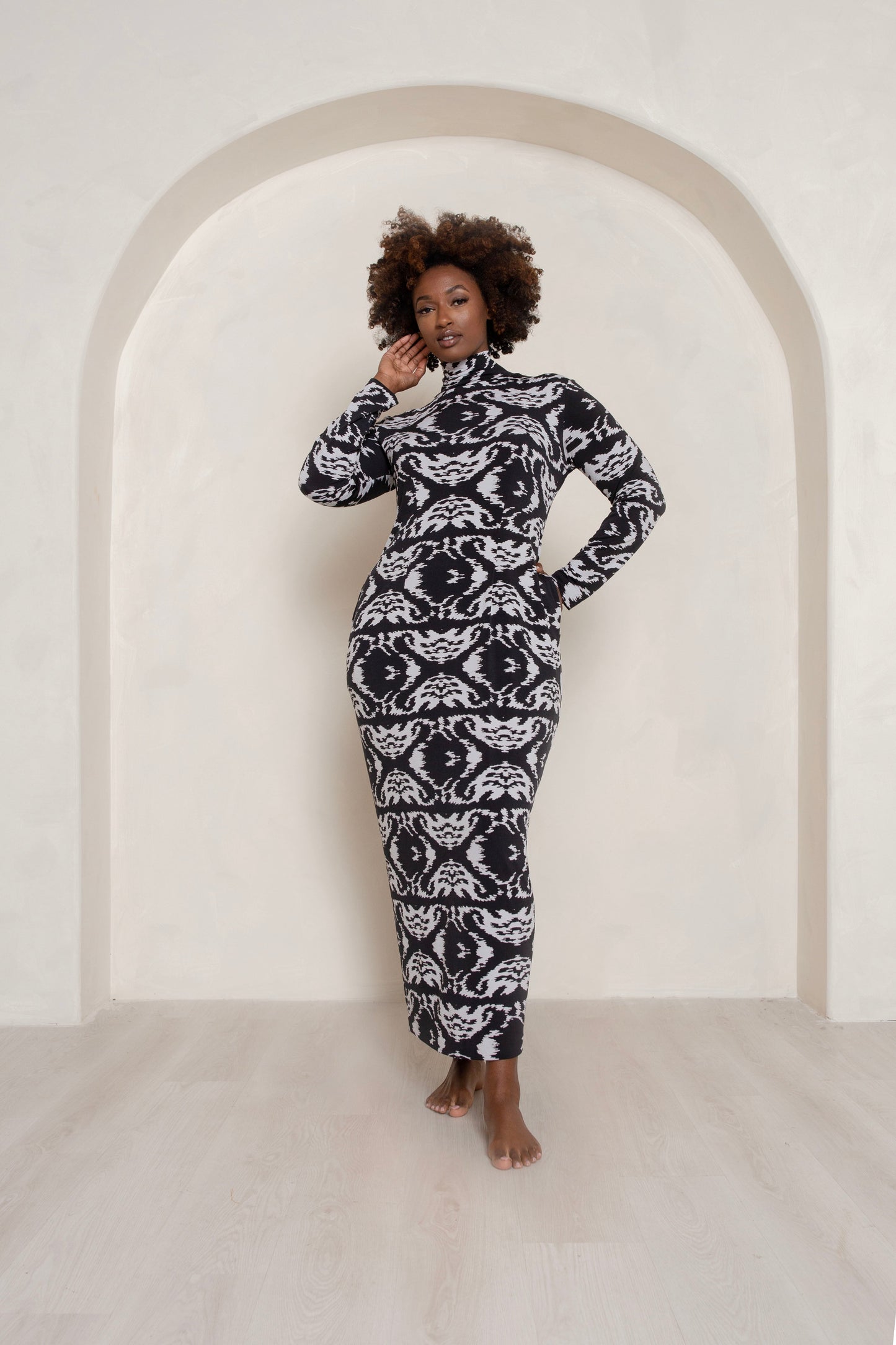 (Sample) Tribal Print Cocoon Dress- JIBRI