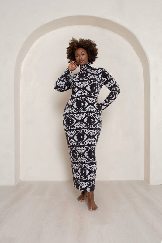 (Sample) Tribal Print Cocoon Dress- JIBRI