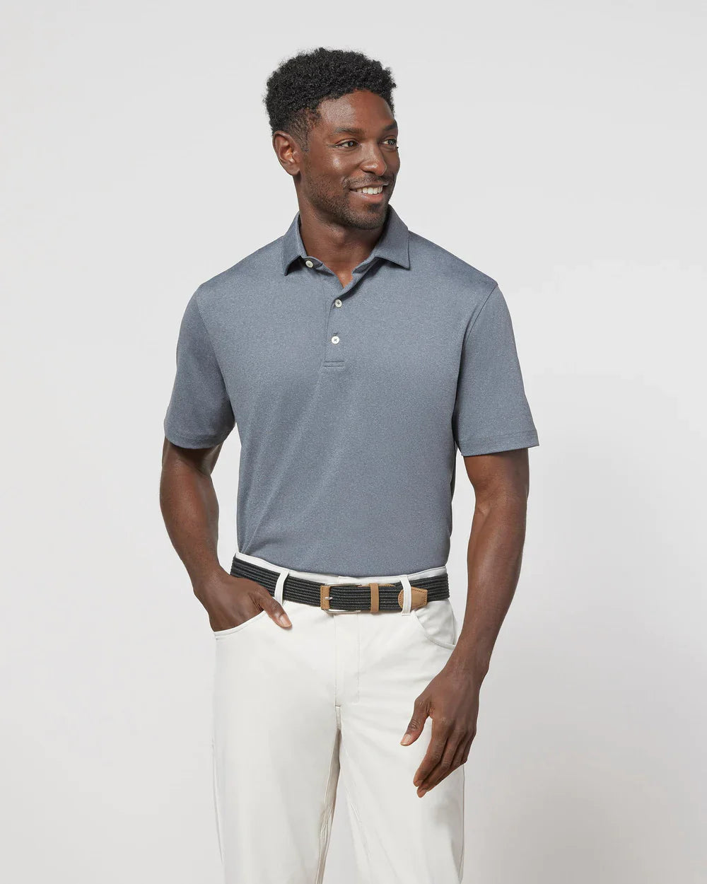Birdie Jersey Polo in Heather Black