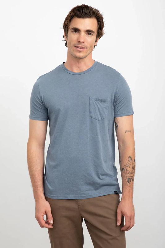 Johnny Pocket Tee in Steel