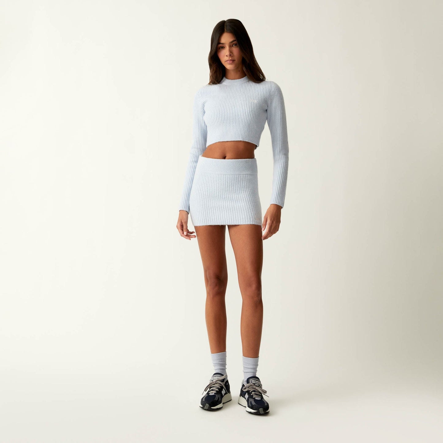 Kith Women Arys Plush Rib Mini Skirt - Kyanite