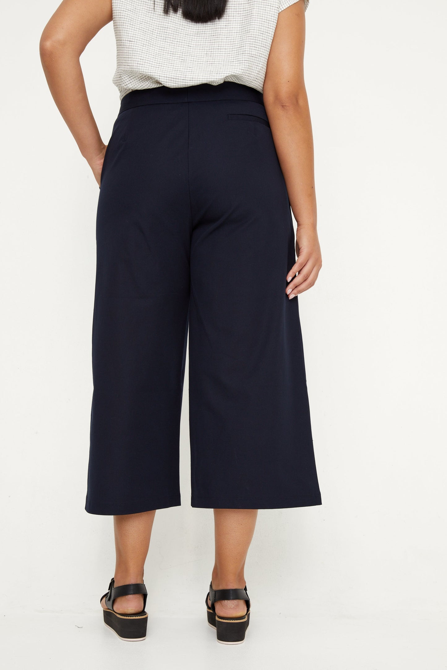 Wide Leg Tailored Pant - Classic Navy