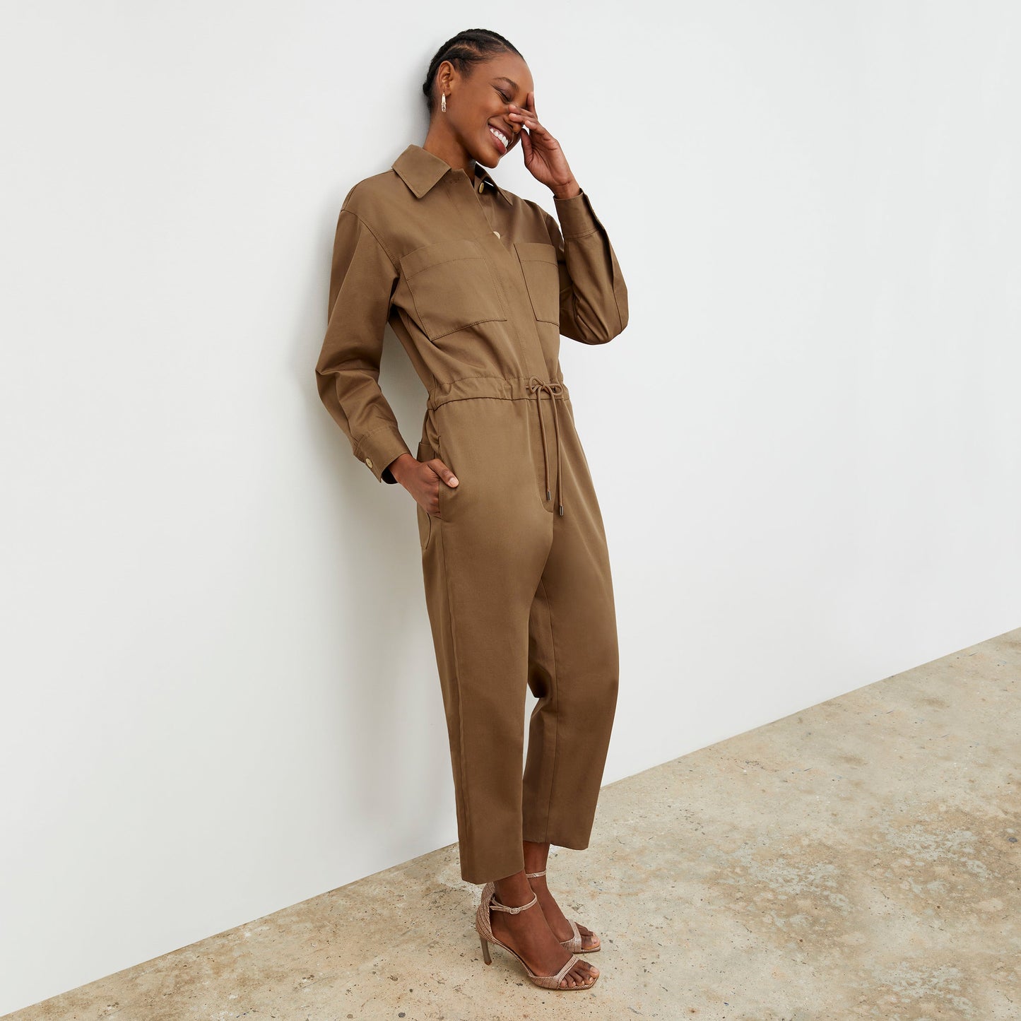 Carr Jumpsuit - Eco Chino :: Sepia