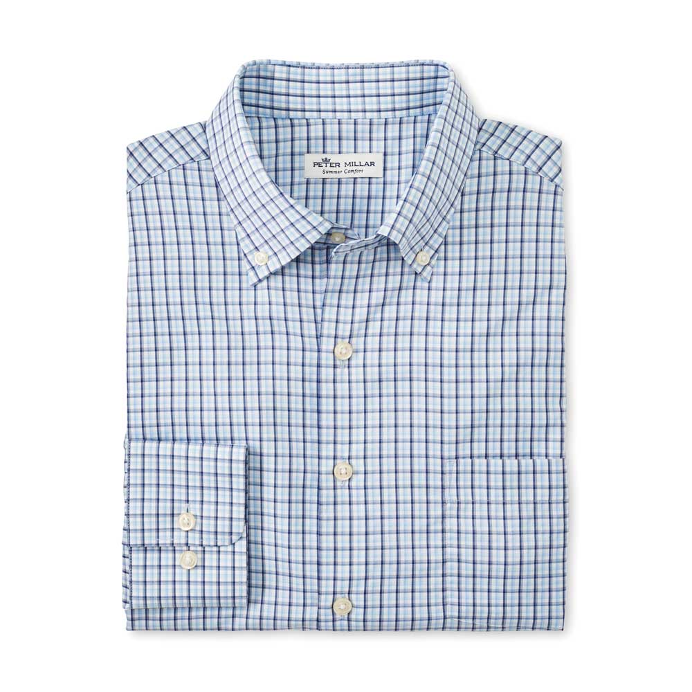 Peter Millar Fayette Performance Twill Sport Shirt-MENS CLOTHING-Sport Navy-M-Kevin's Fine Outdoor Gear & Apparel