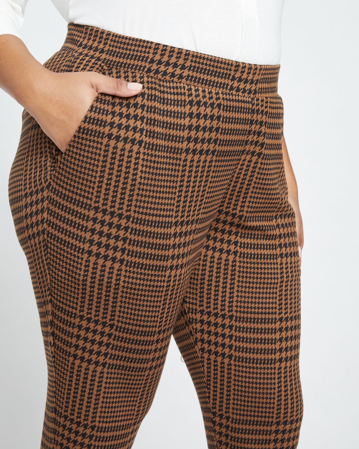 Moro Pocket Signature Ponte Pants - Autumn Houndstooth Jacquard