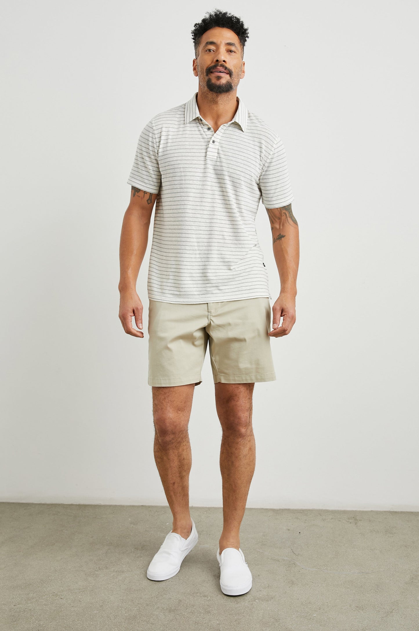 NAPOLI POLO SHIRT - CREAM BARLEY STRIPE