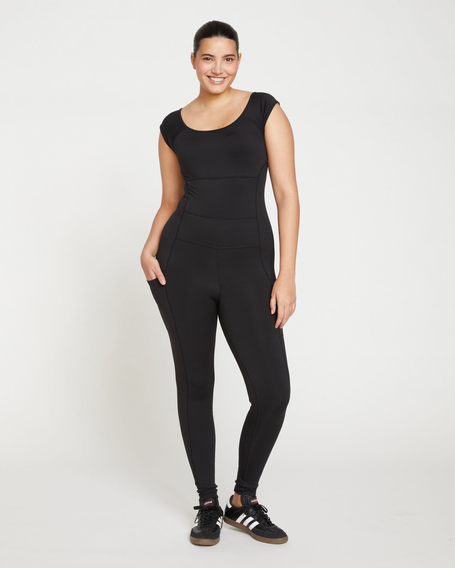 Next-to-Naked Cap Sleeve Bodysuit - Black