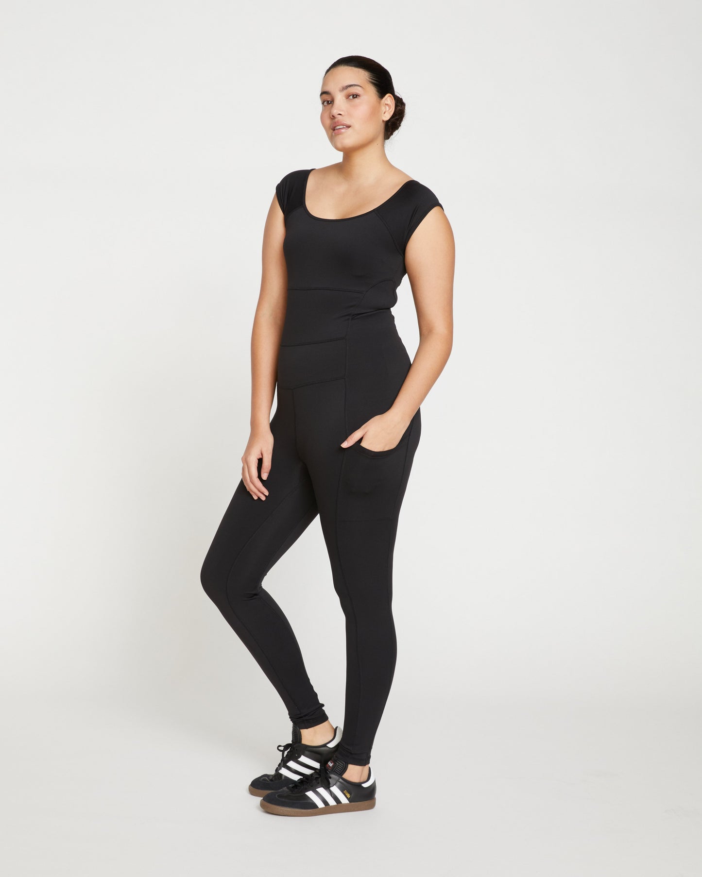 Next-to-Naked Cap Sleeve Bodysuit - Black