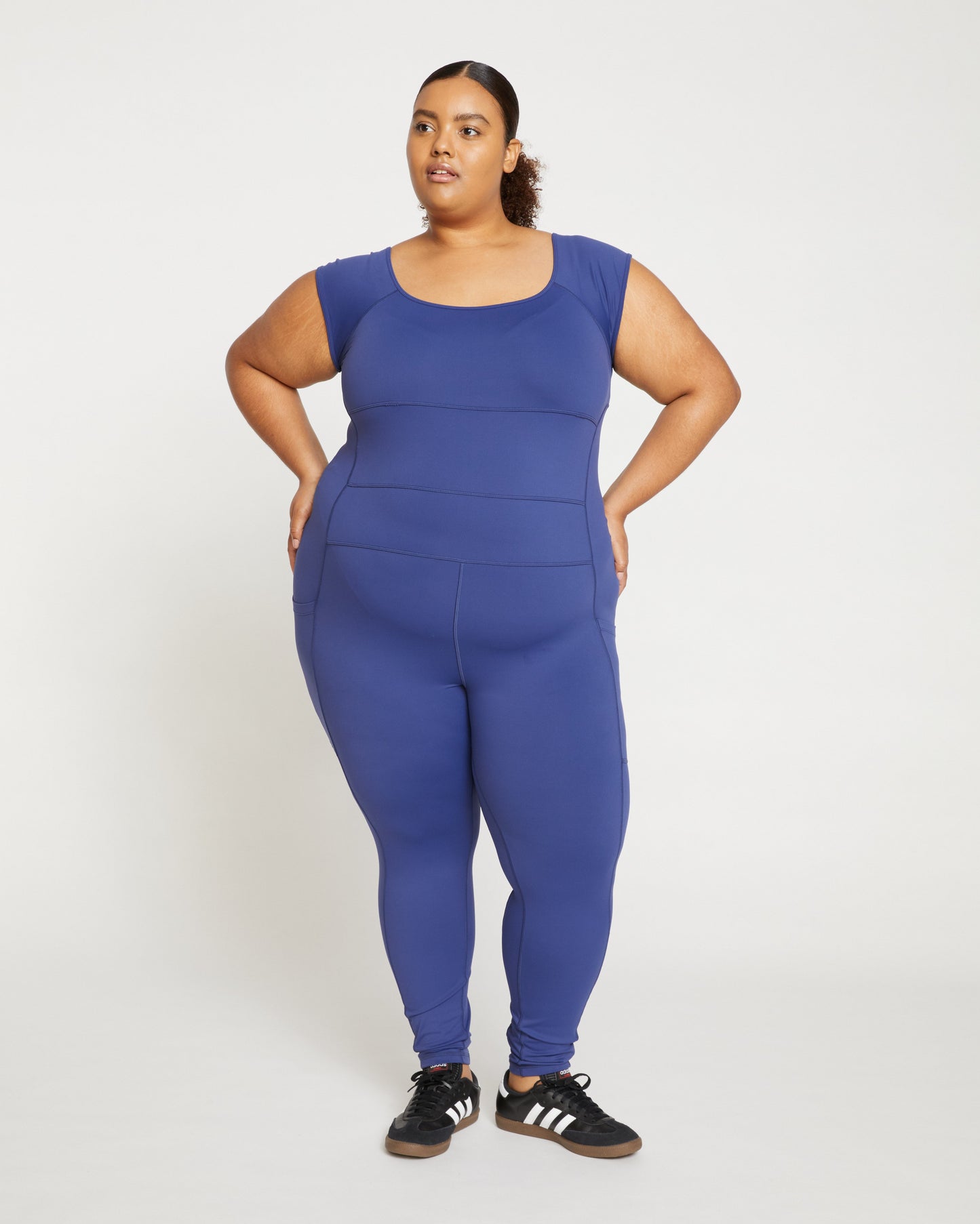Next-to-Naked Cap Sleeve Bodysuit - Rich Cobalt