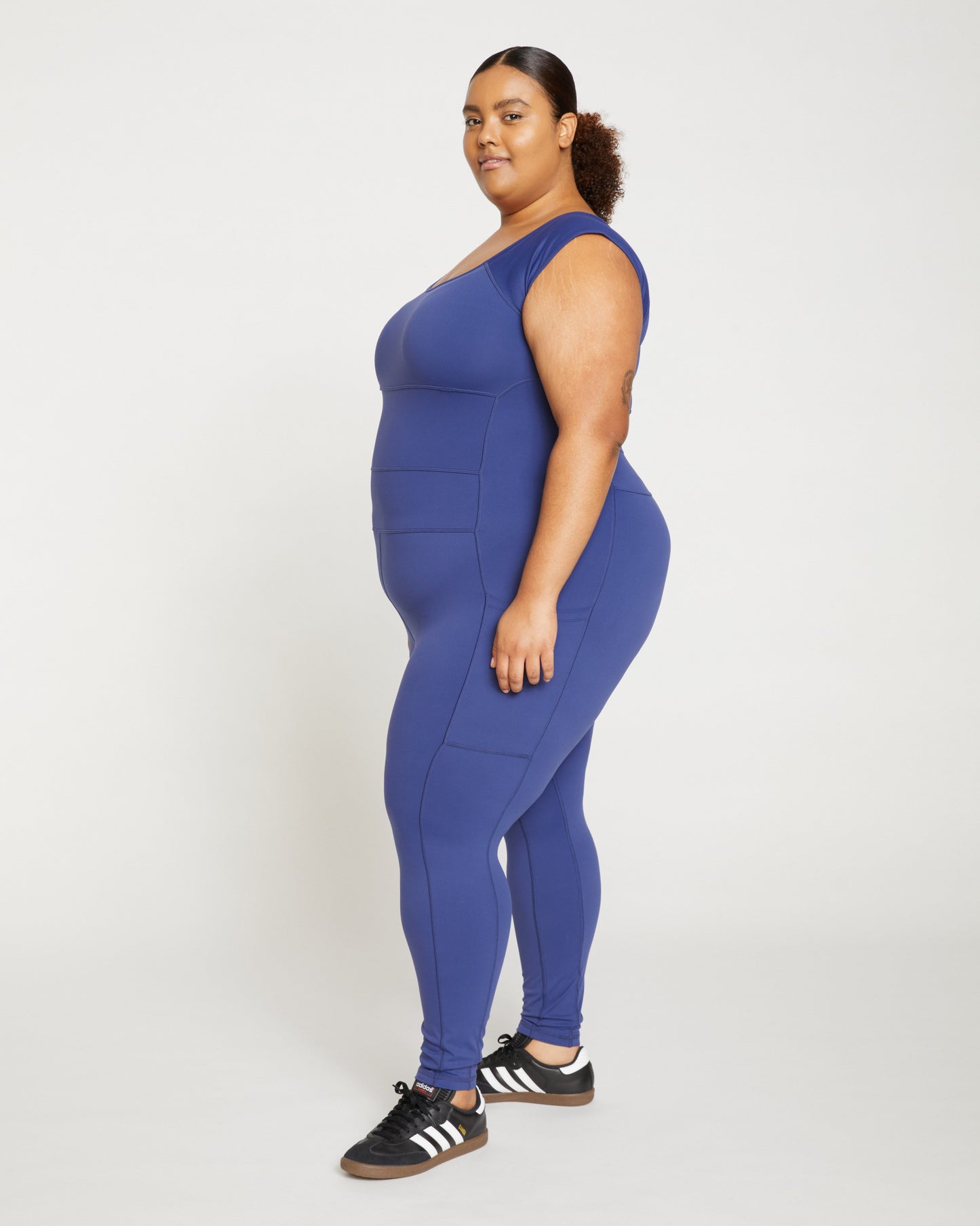 Next-to-Naked Cap Sleeve Bodysuit - Rich Cobalt